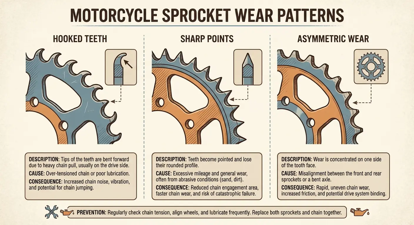 Sprocket wear patterns that tell you what's been going wrong
