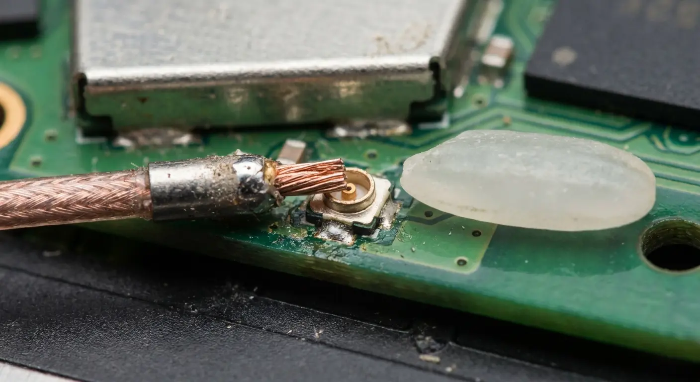 Phone internal antenna components and connections