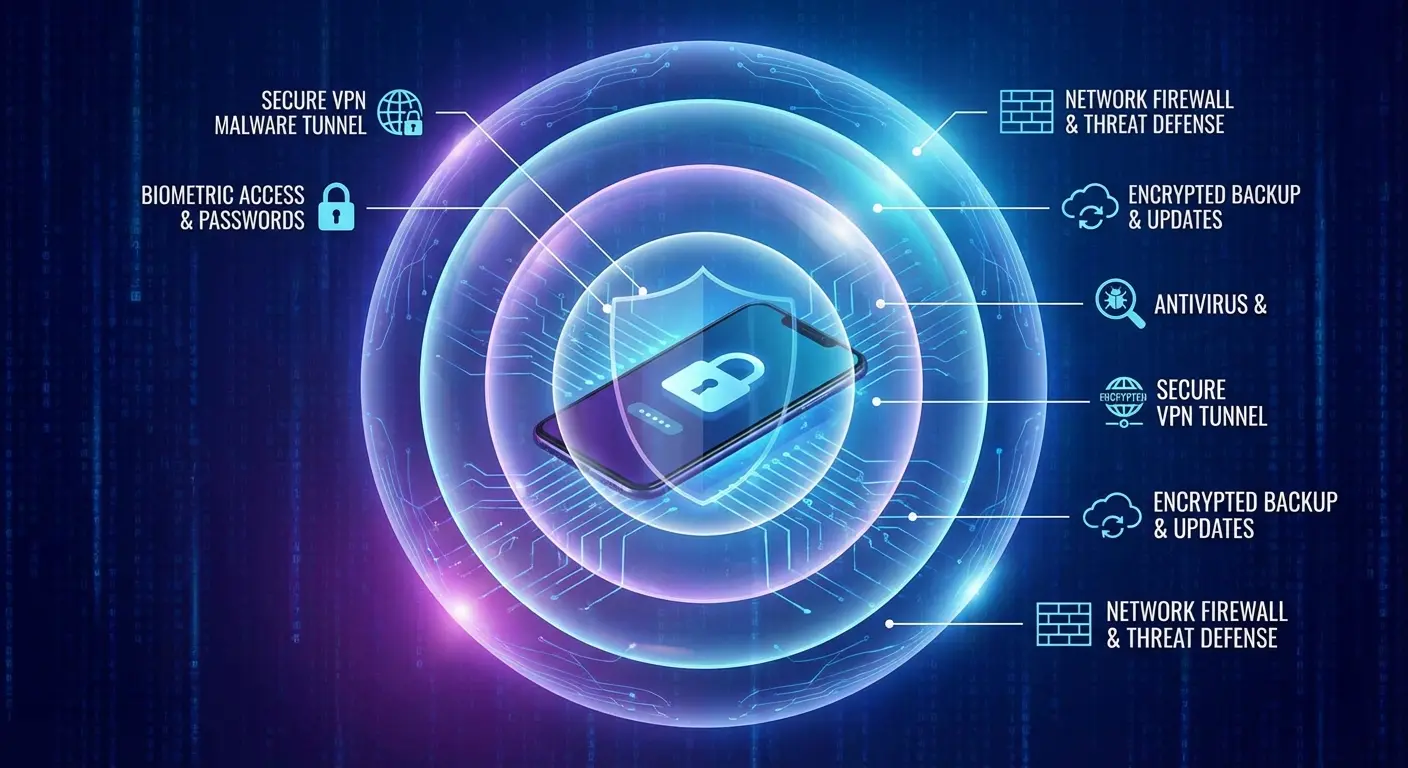 VPN connection interface on mobile device