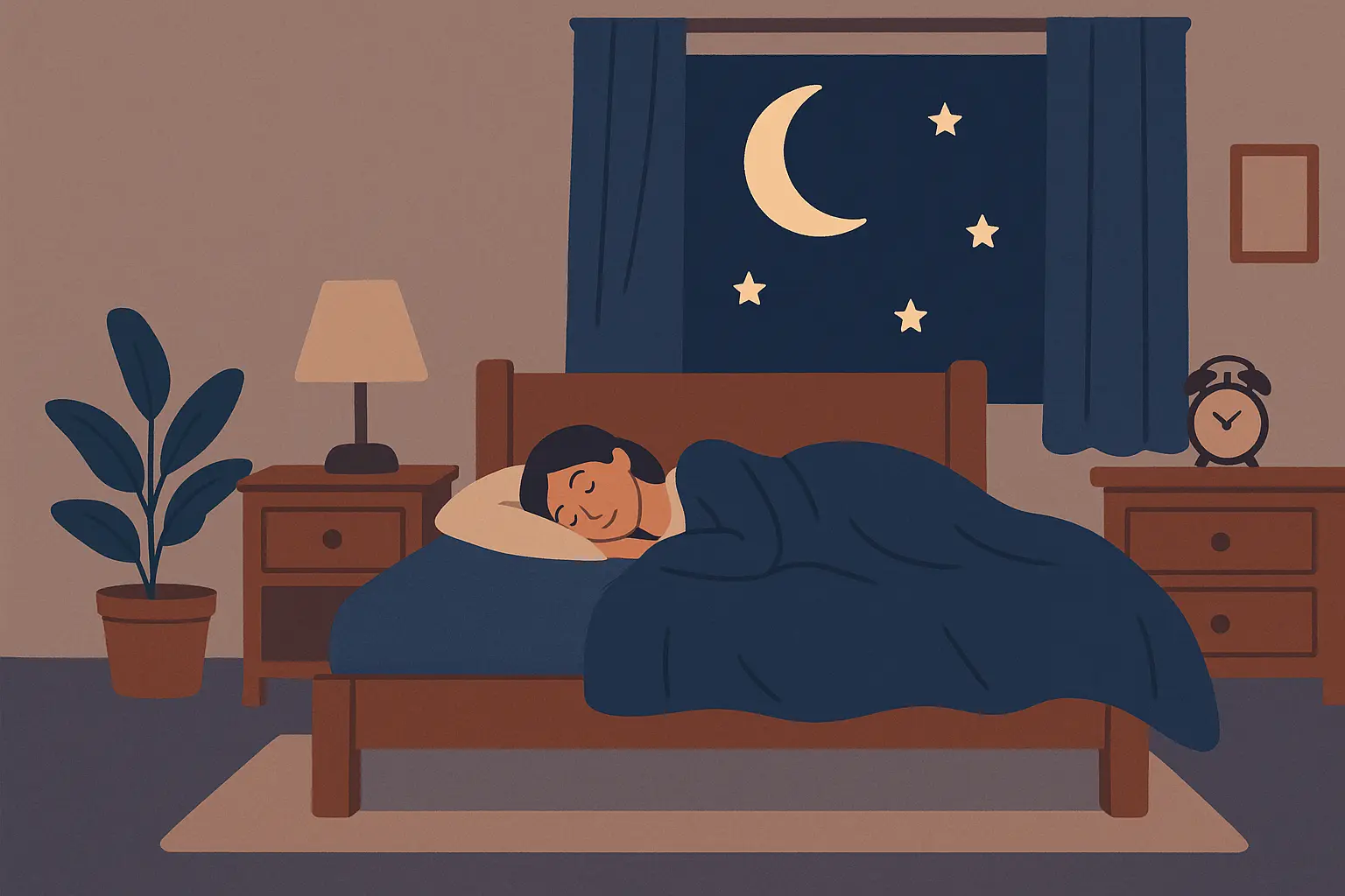 Person relaxing in evening setting