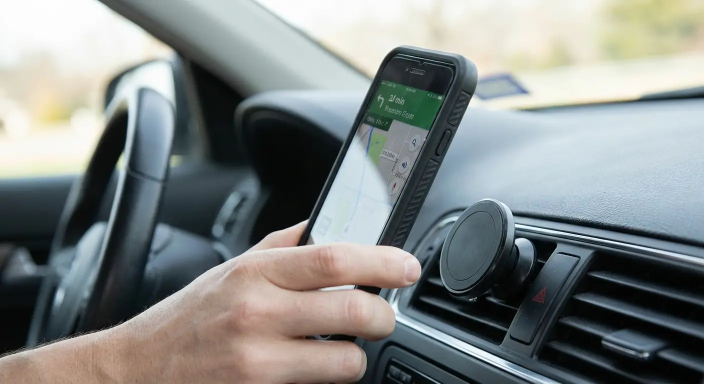 Magnetic phone mounting demonstration