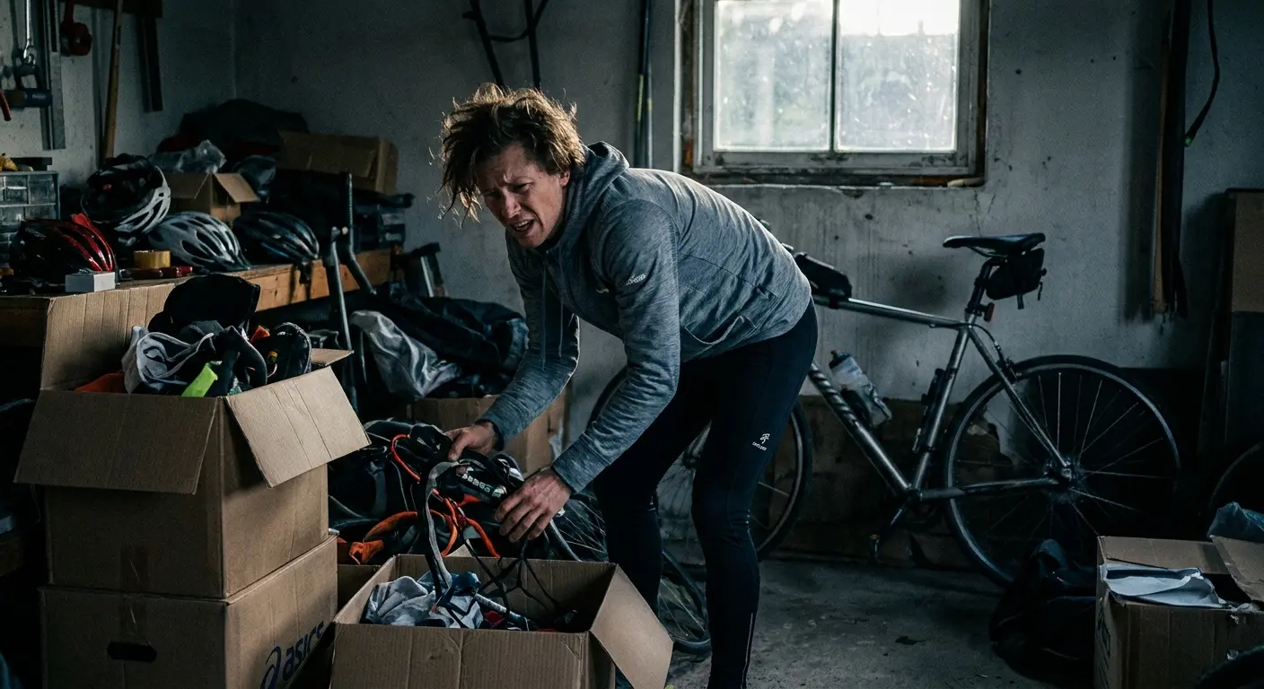 Pre-dawn gear preparation for outdoor sports