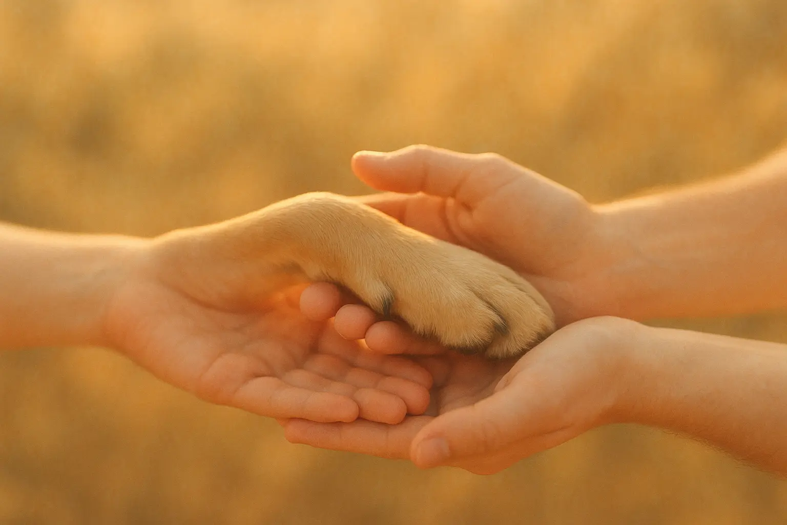 Happy dog and owner sharing loving moment