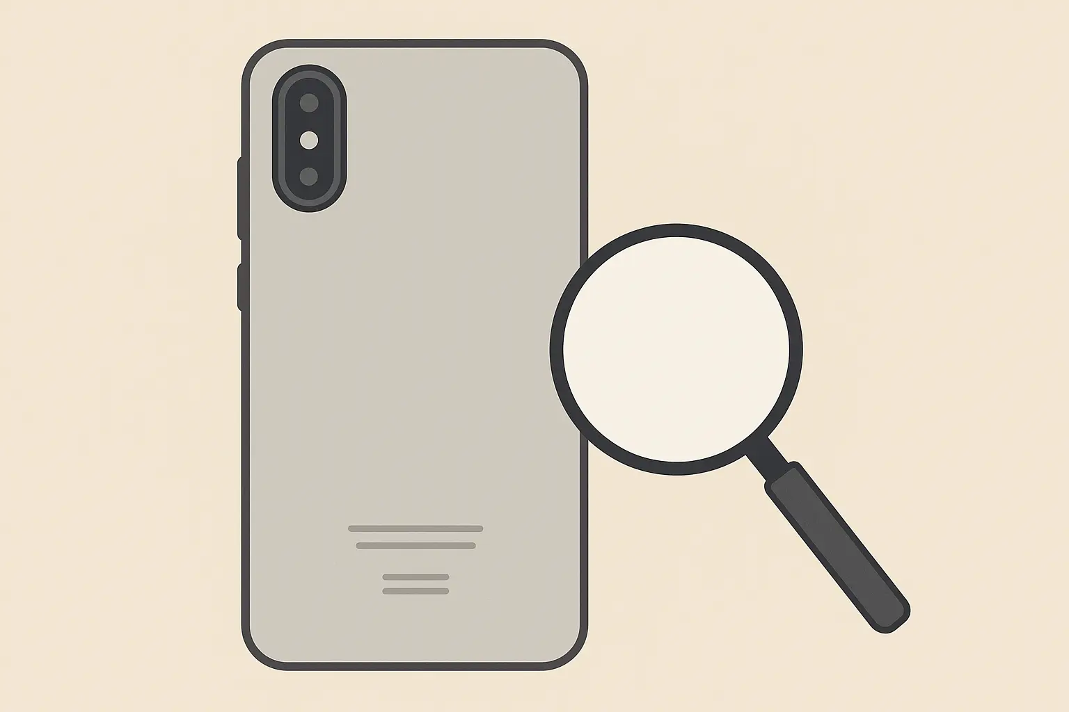 Close-up view of phone back showing model markings