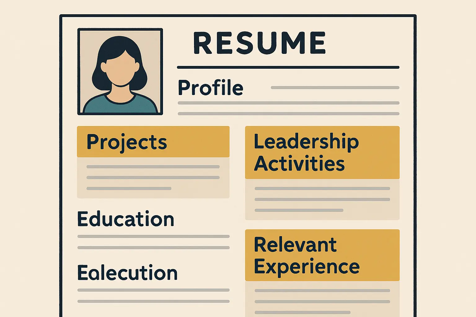 Alternative resume sections for new graduates