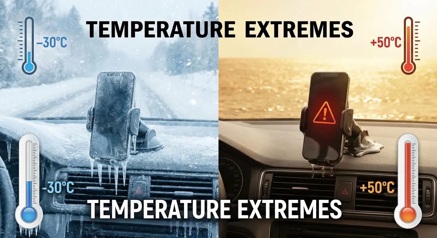 Car dashboard temperature extreme conditions