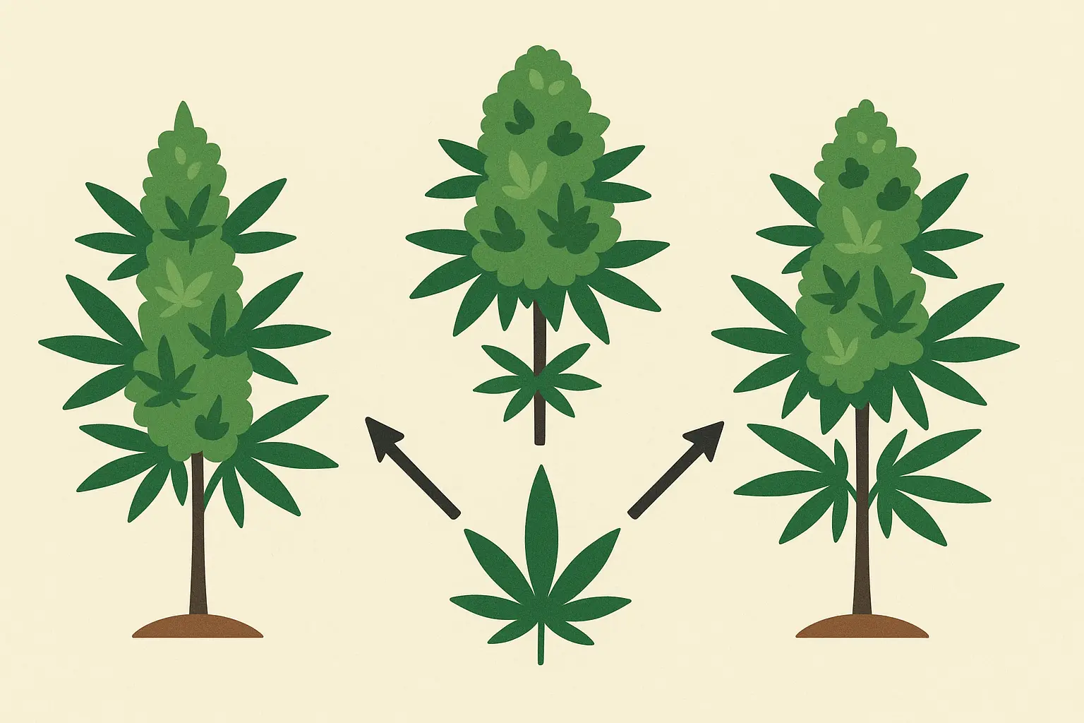 Cannabis plant genetics illustration