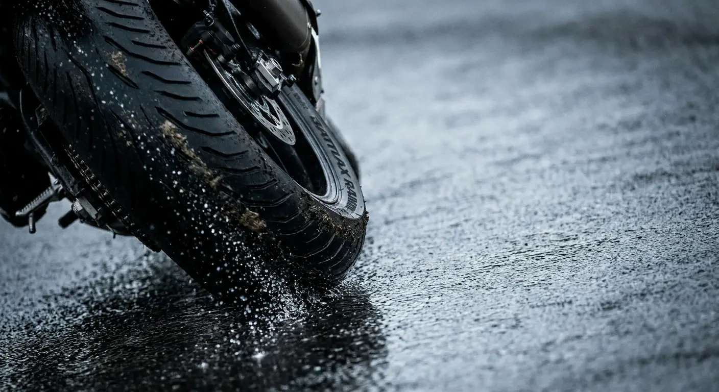 Testing tire grip on wet pavement during a Pacific Northwest storm. This is why compound matters more than tread life.