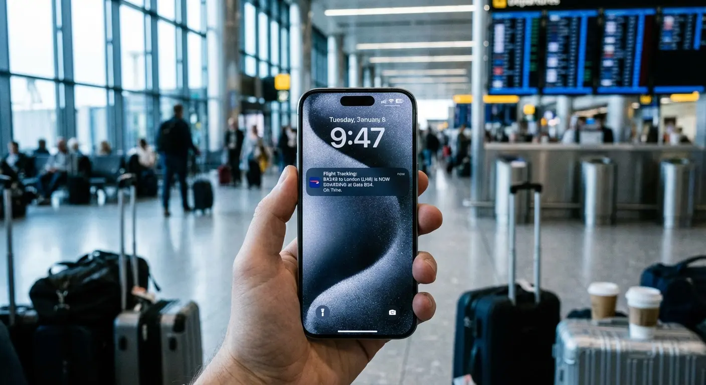 Flighty flight tracker app showing live activities