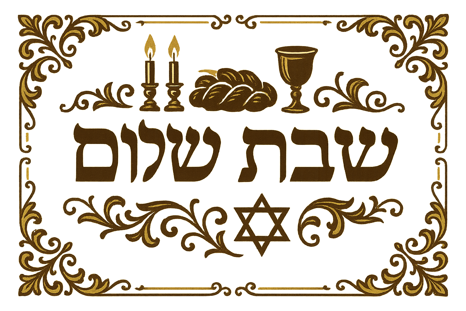 Beautiful Hebrew calligraphy with traditional decorative elements