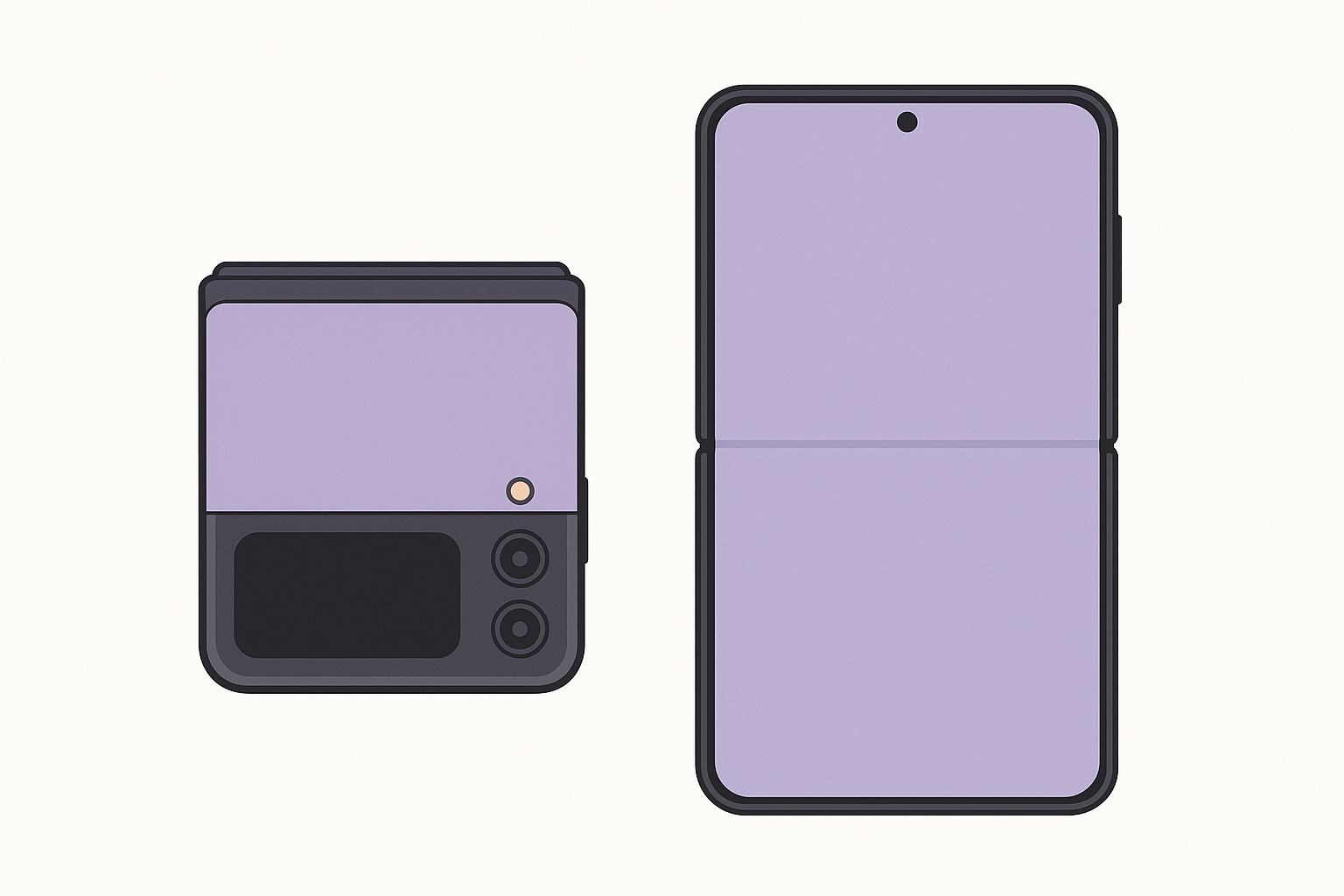Samsung Galaxy Z Flip5 folded and unfolded