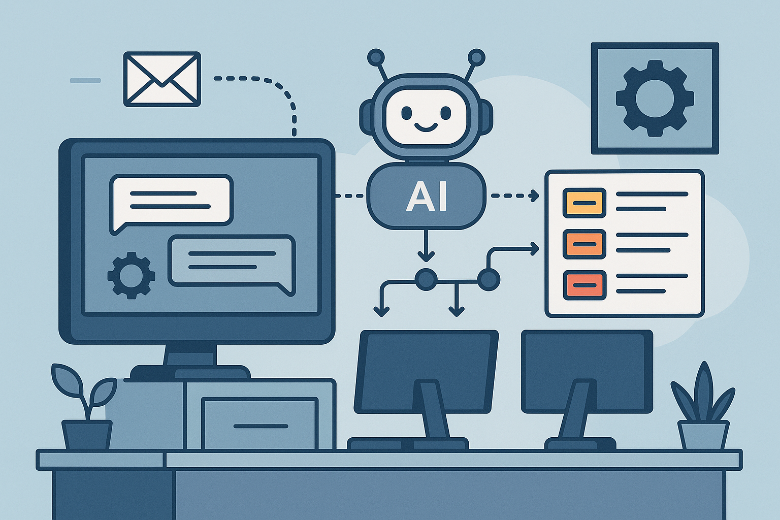 Salesforce customer support automation dashboard showing ticket routing and resolution