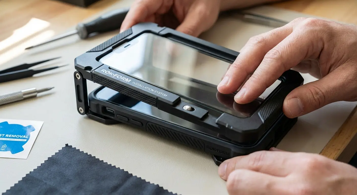 Rokform screen protector with alignment tool