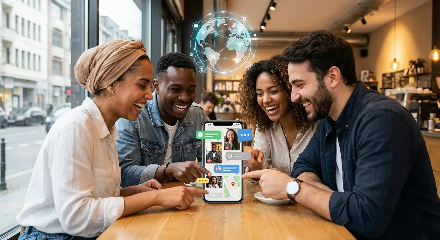 WhatsApp interface showing international calling features