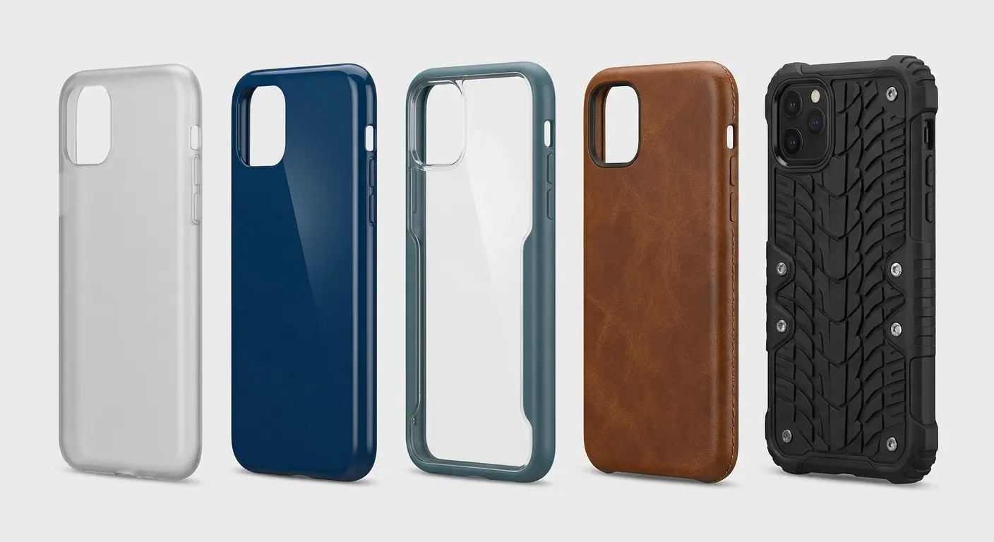 Different phone case materials and construction