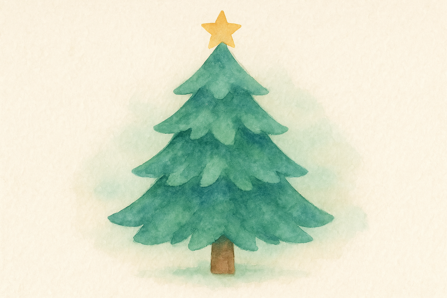 Artistic watercolor Christmas tree wallpaper