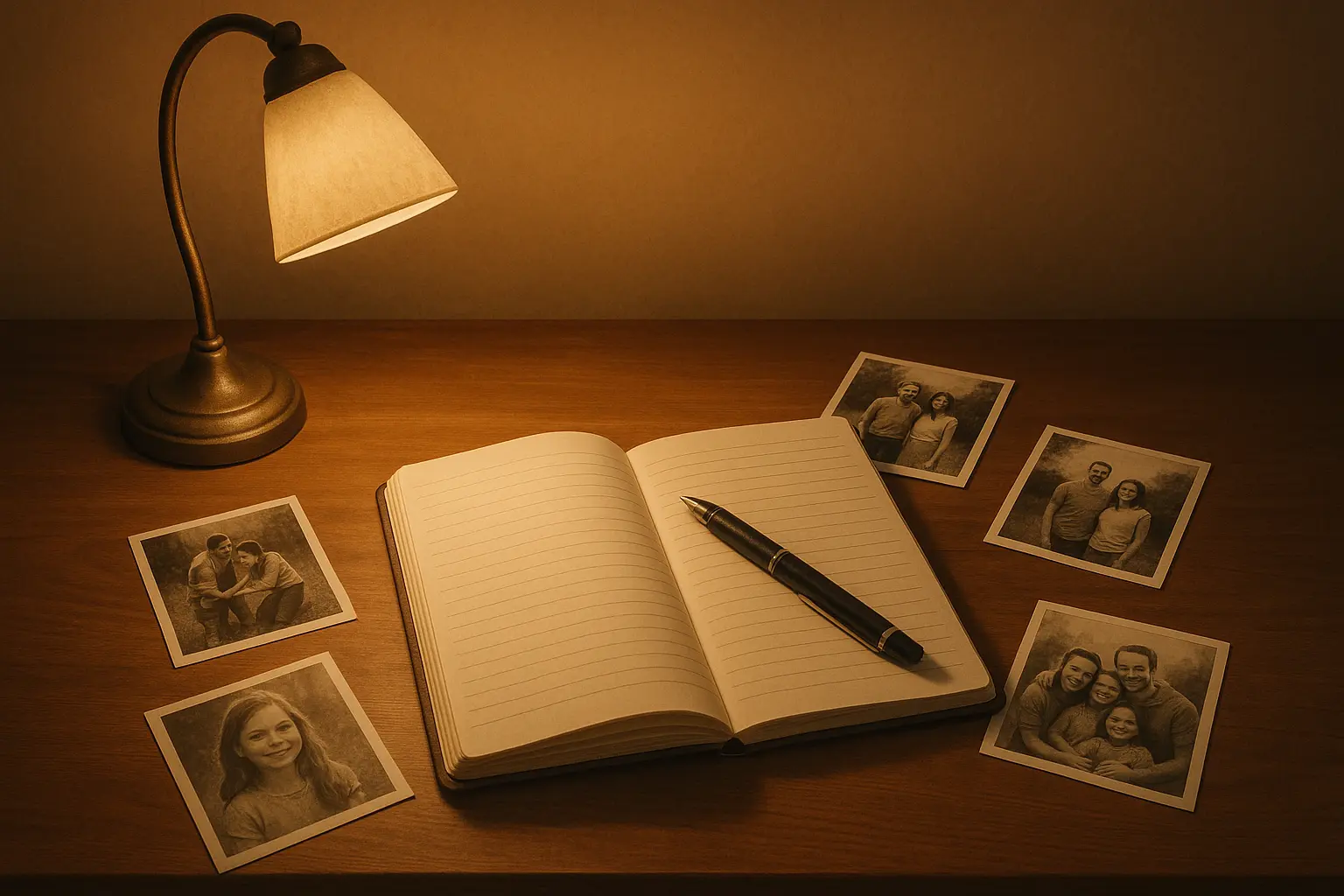 Family members collaborating on eulogy writing