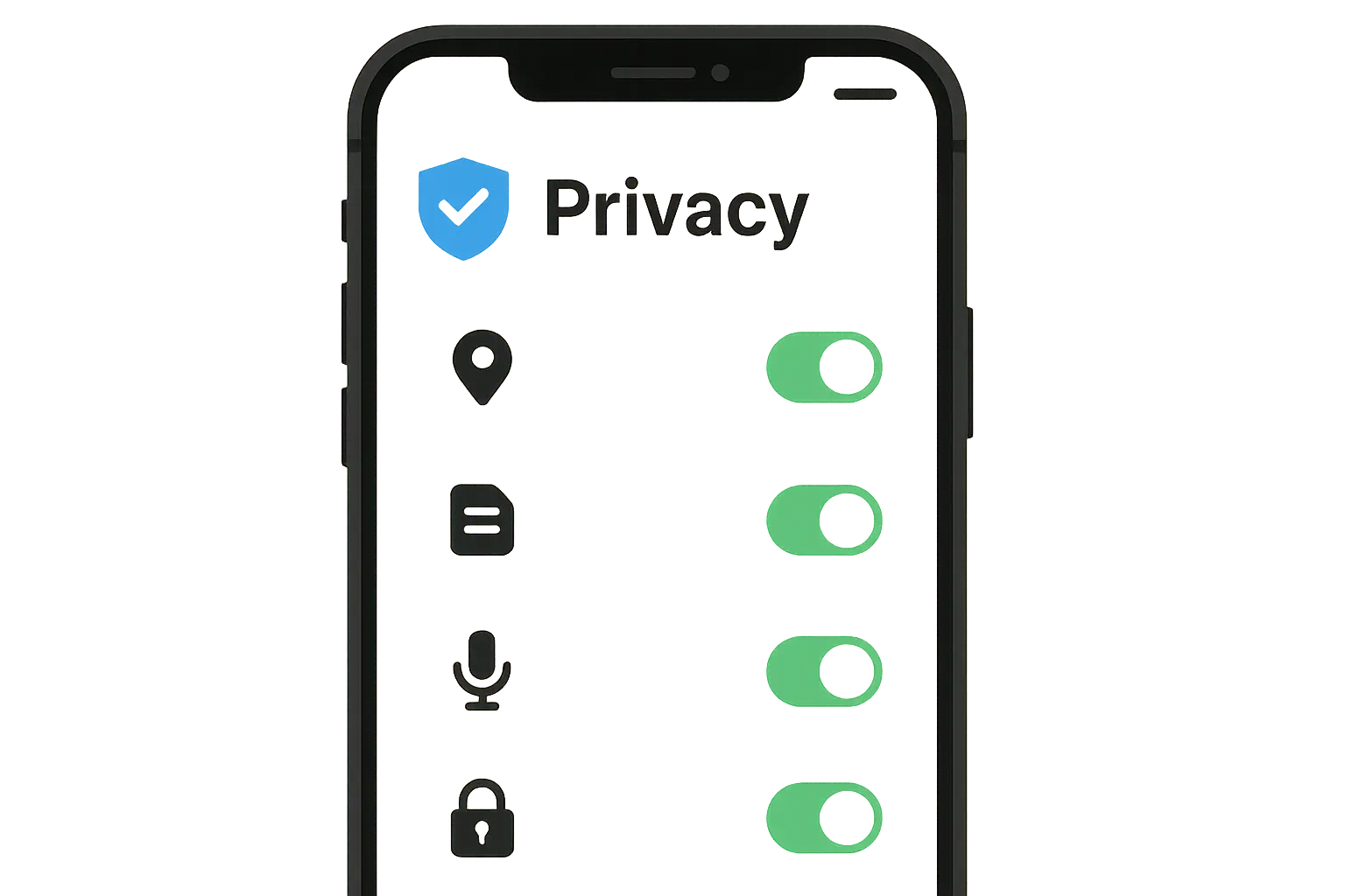 iPhone privacy and data protection settings interface