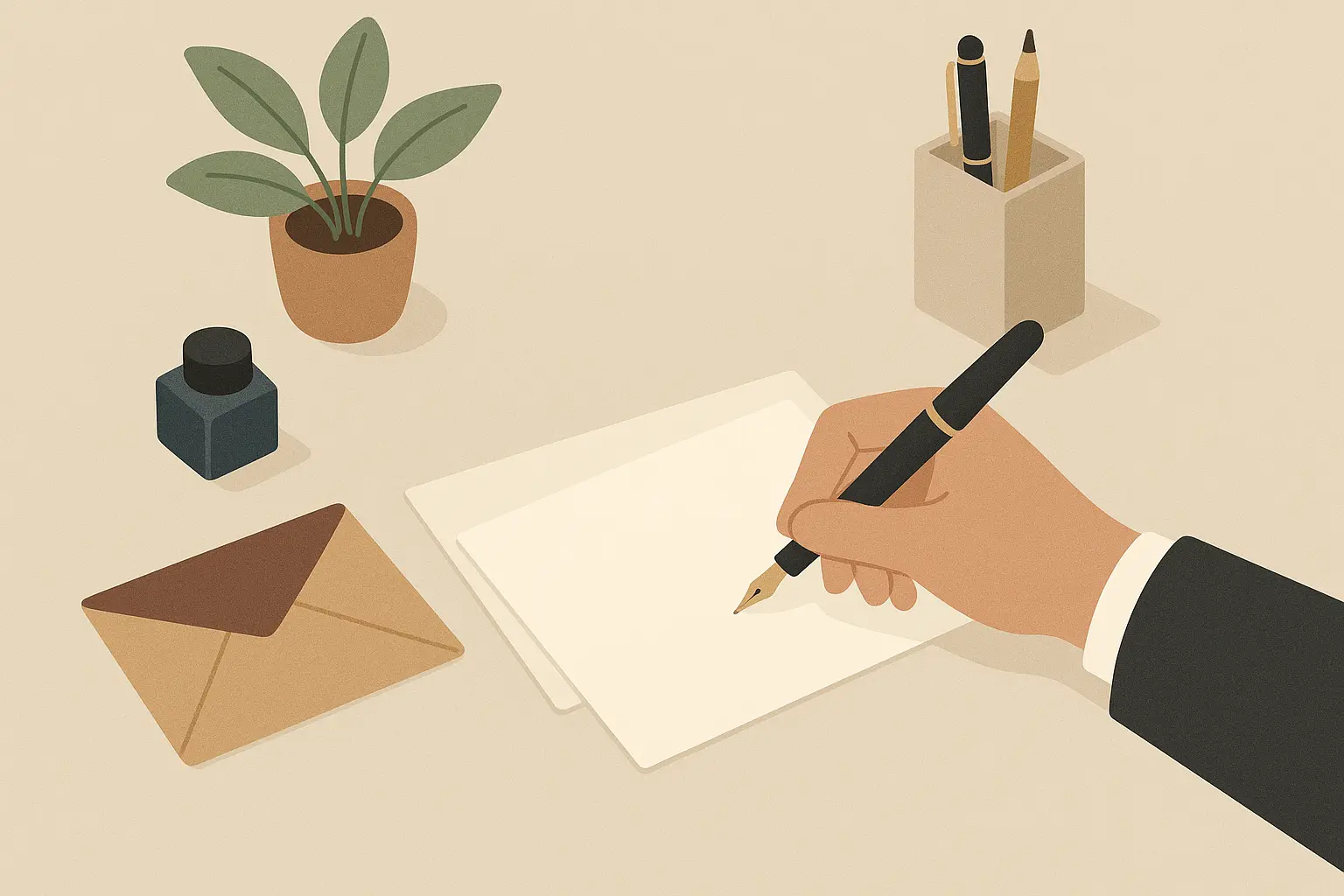Professional handwritten thank you note for interview follow-up