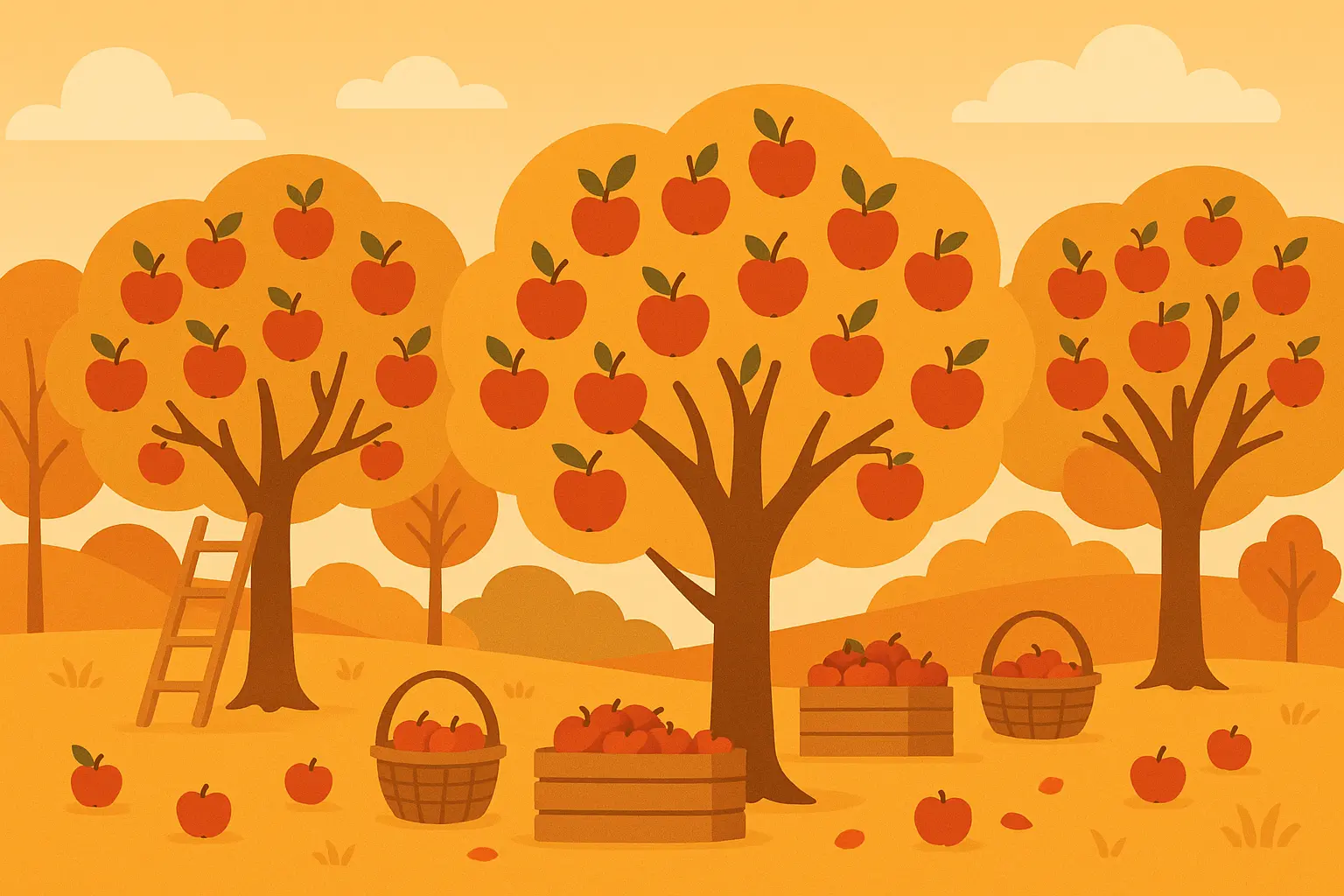 Apple orchard adventure fall wallpaper