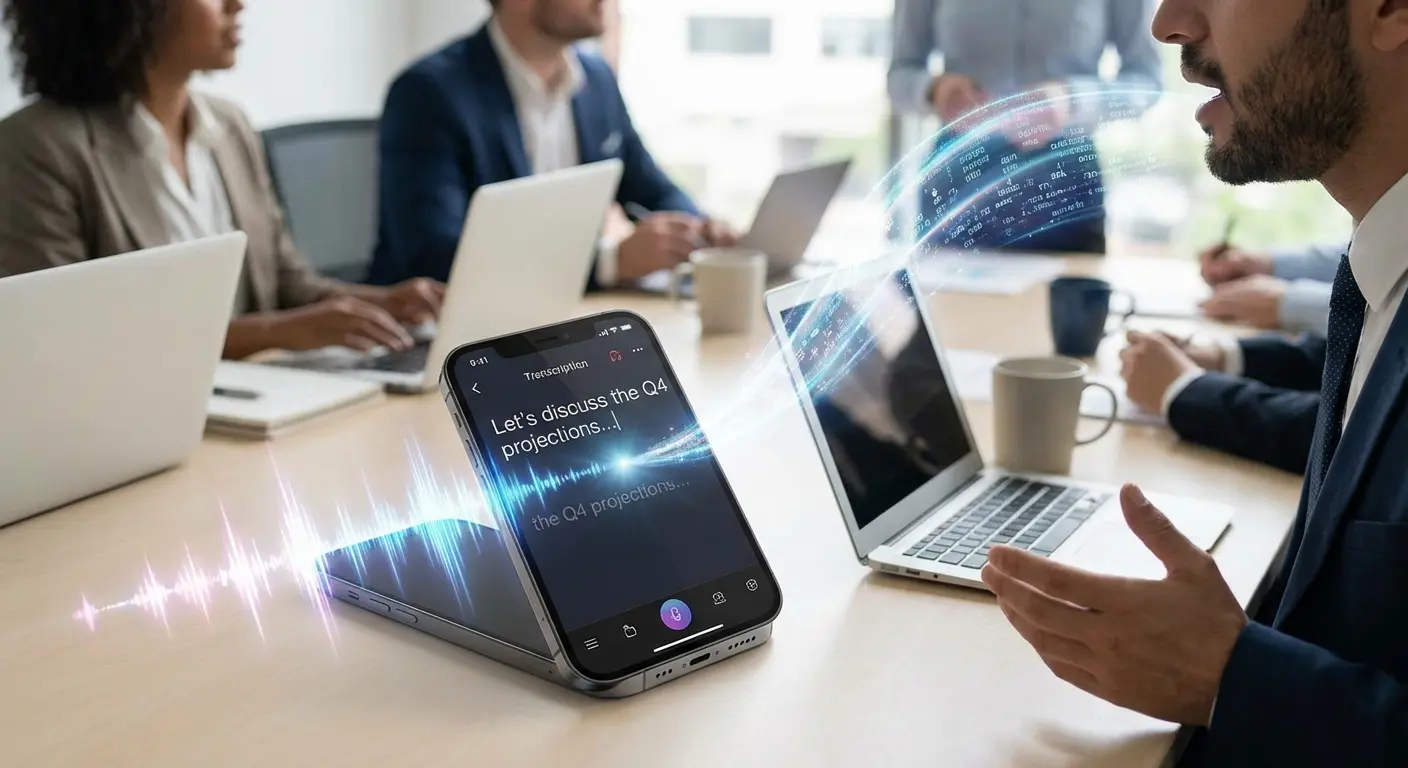 Audio and speech transcription app visualization