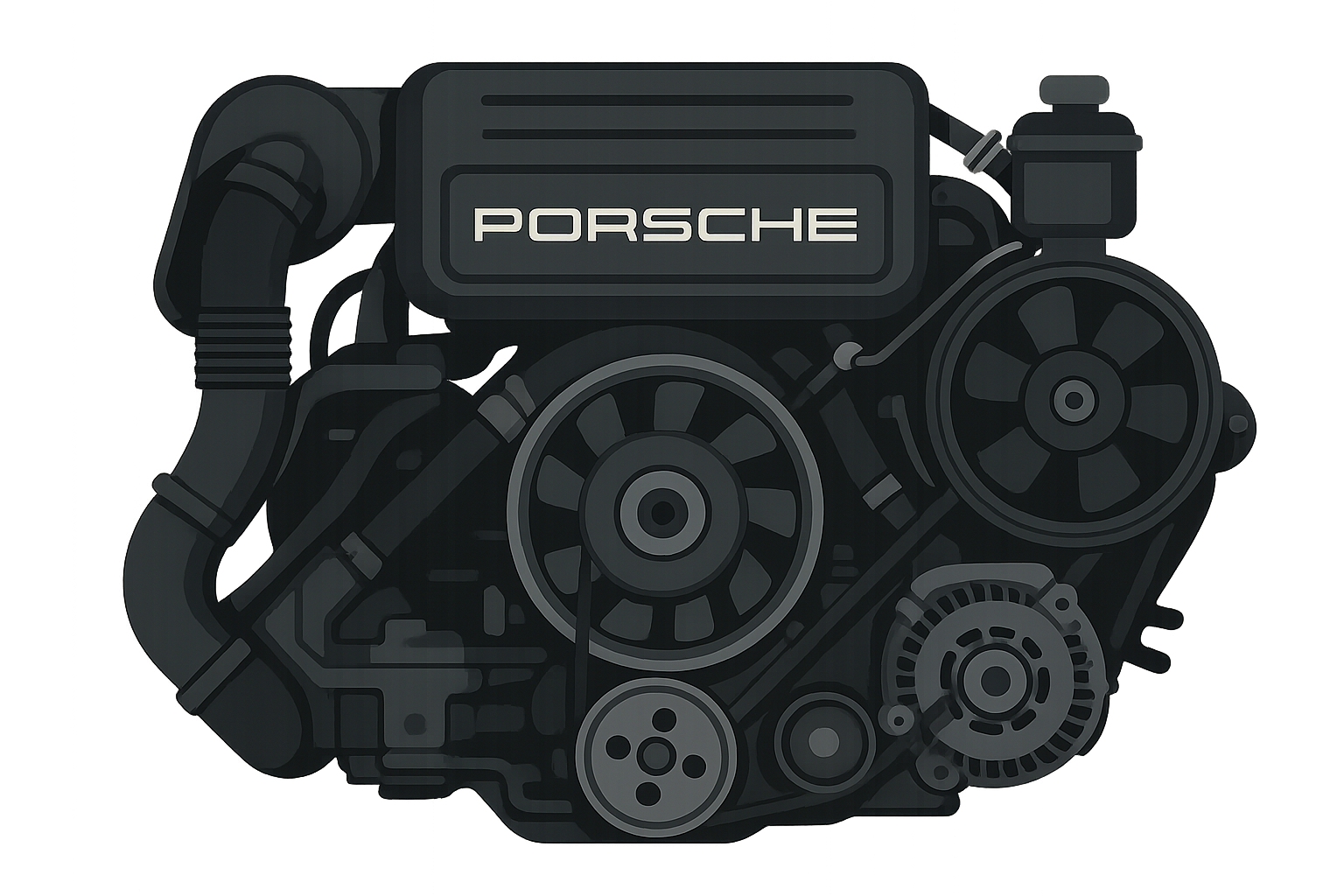 Porsche engine bay technical beauty wallpaper