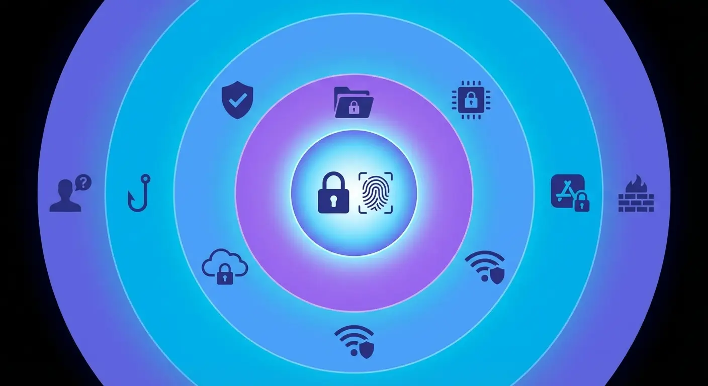 Layered Android security approach diagram