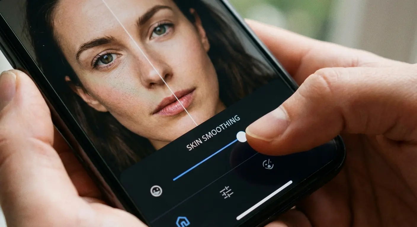 Peachy app interface reshaping body features