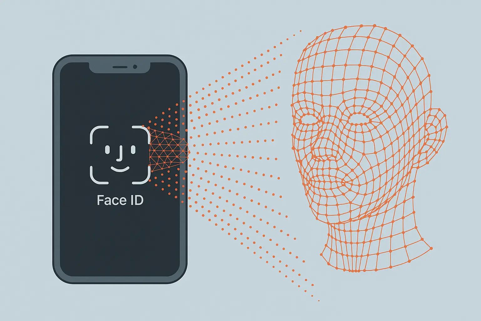 iPhone Face ID setup screen showing biometric authentication configuration