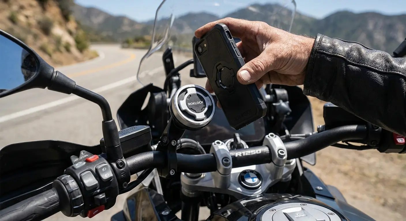 Motorcycle accessories removed for storage