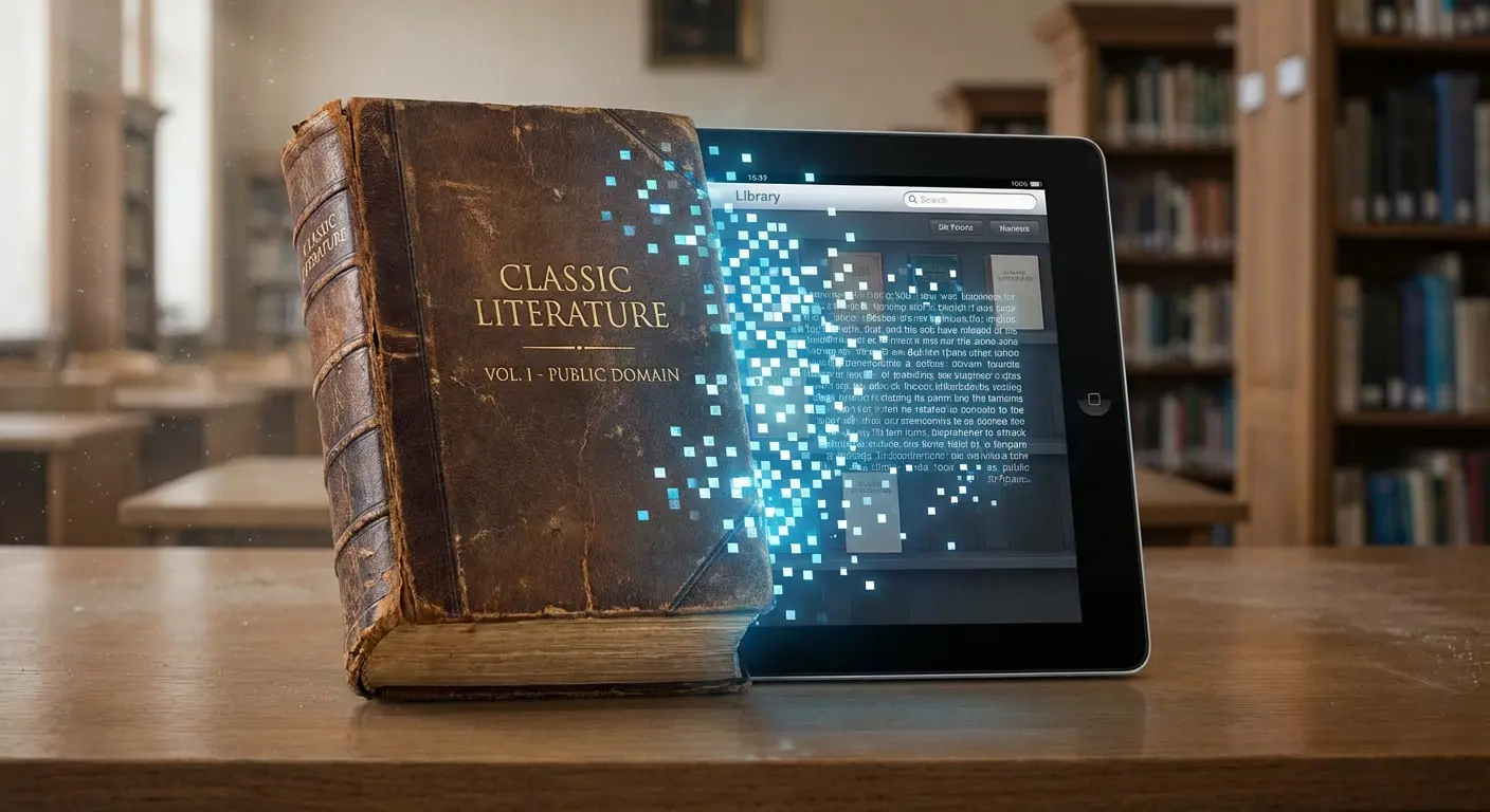 Smartphone displaying a classic public domain book