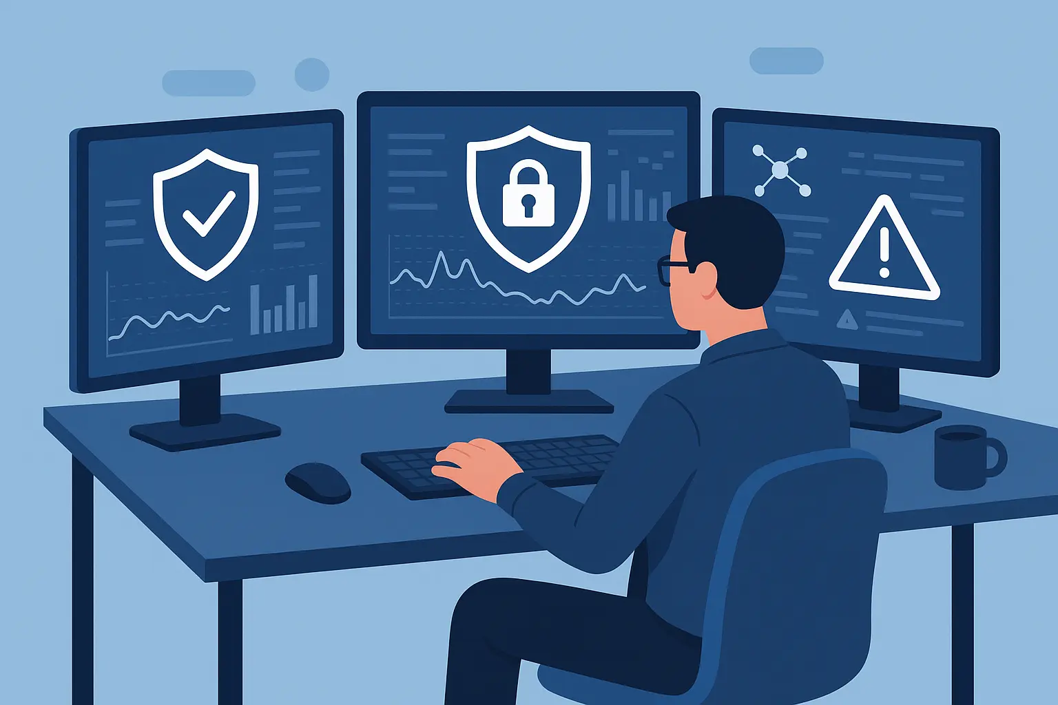 Cybersecurity professional preparing for interview