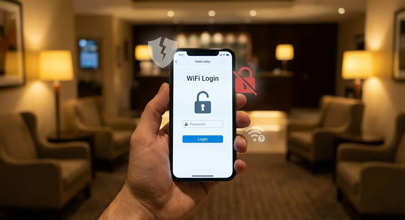 Captive portal login screen on phone