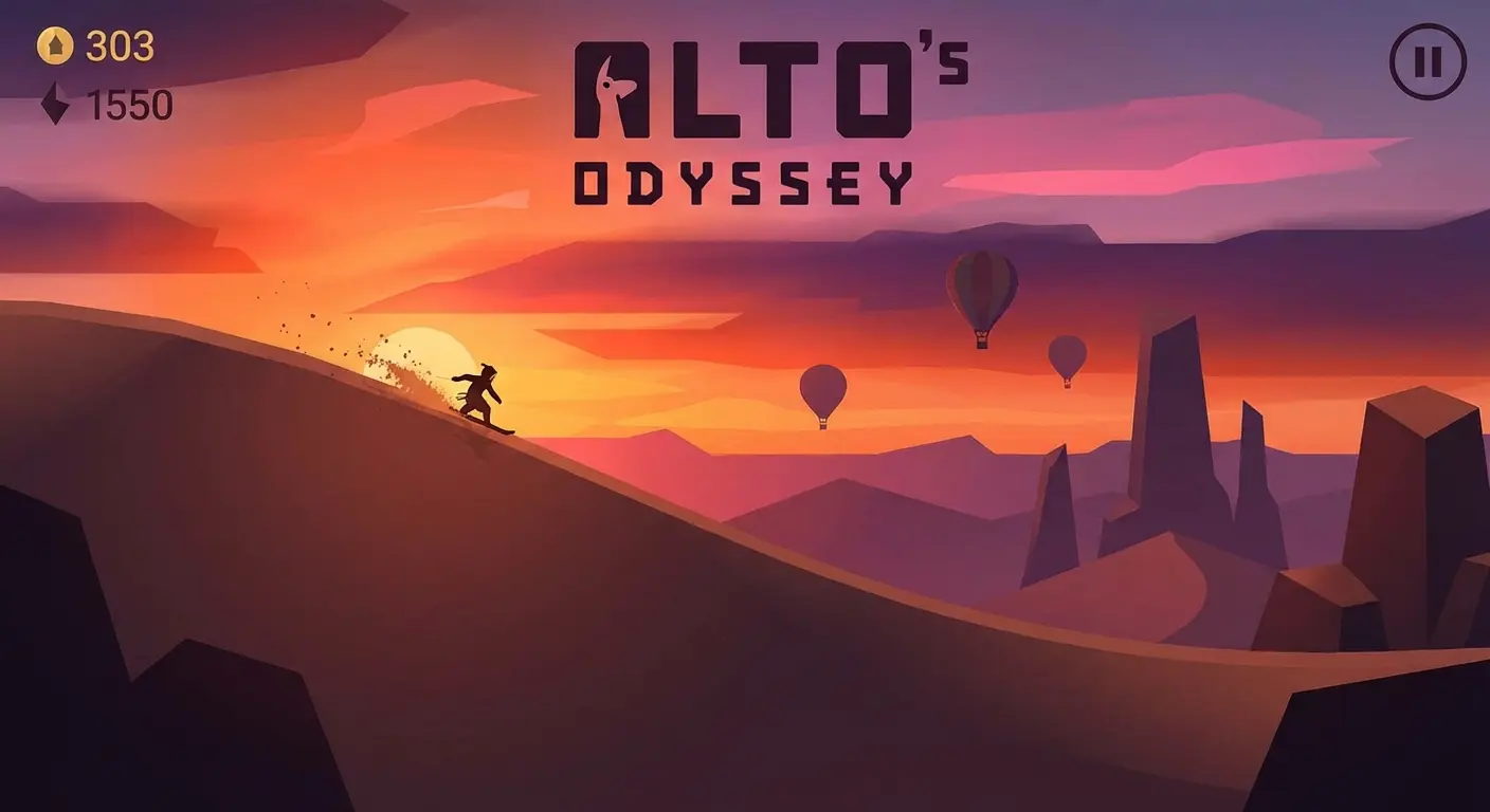 Alto's Odyssey beautiful desert landscape