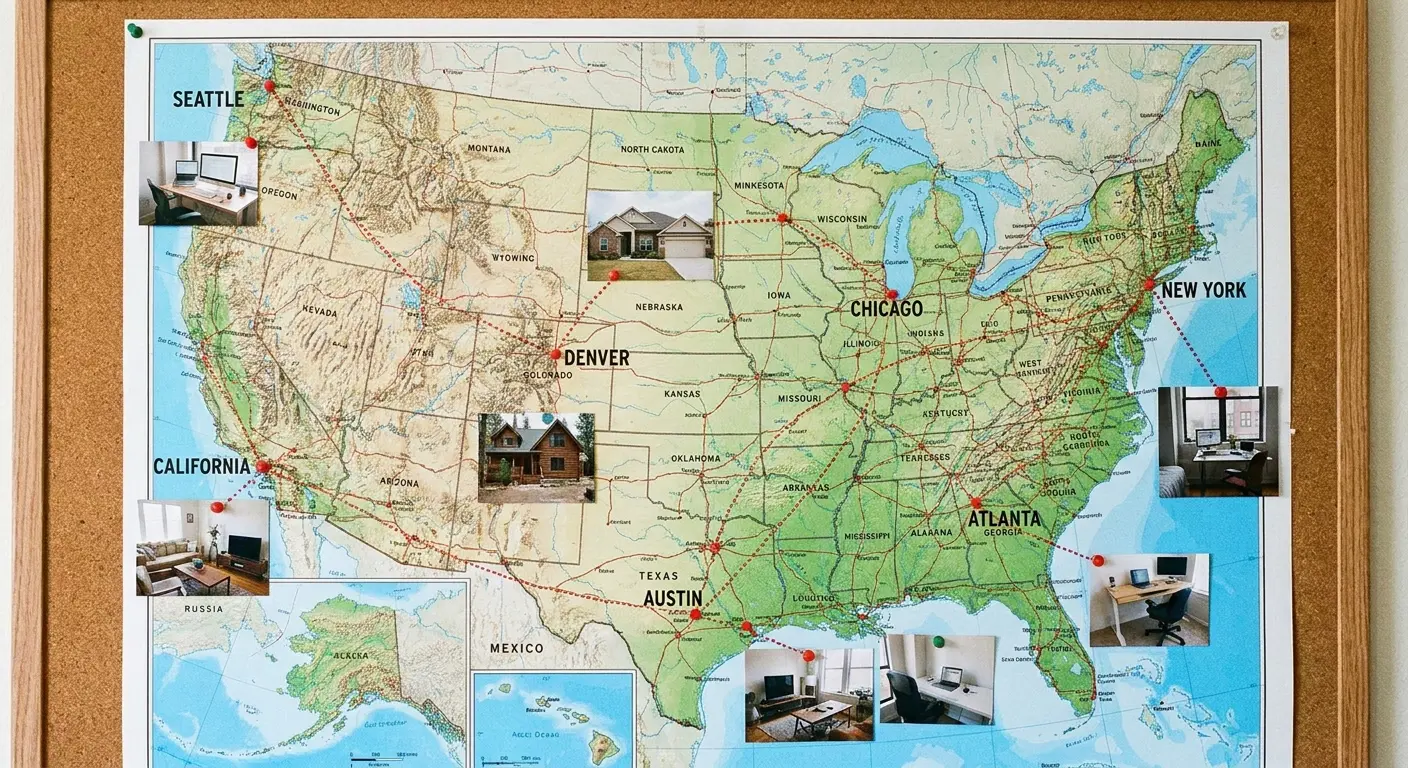 Remote work equipment tracking compliance map