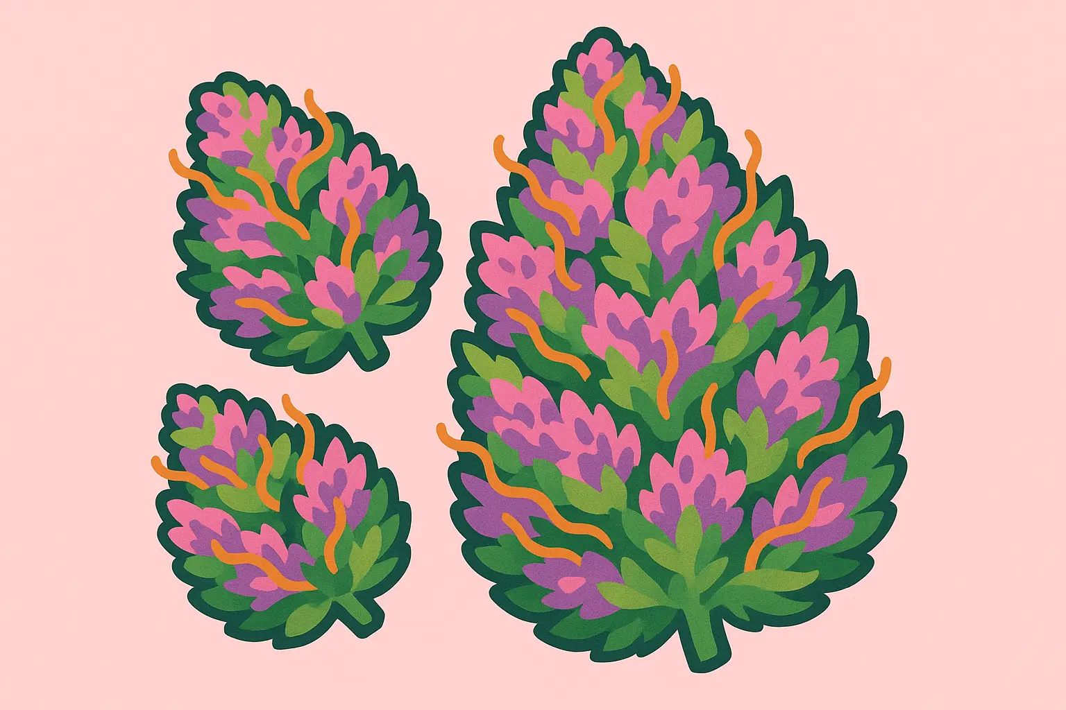 Pink Lemonade strain buds with vibrant colors