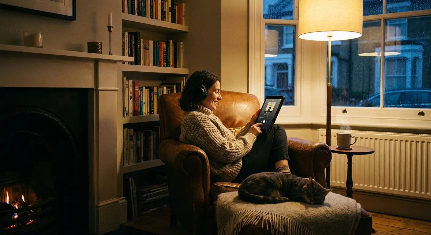 Relaxing while listening to an audiobook