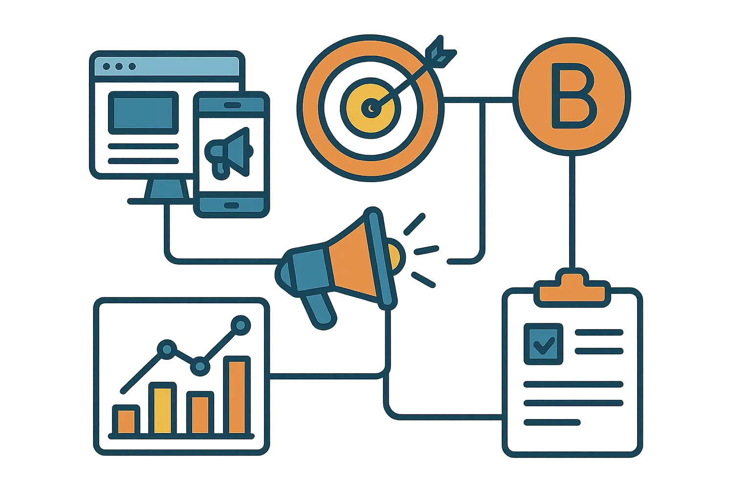Marketing metrics dashboard showing performance data