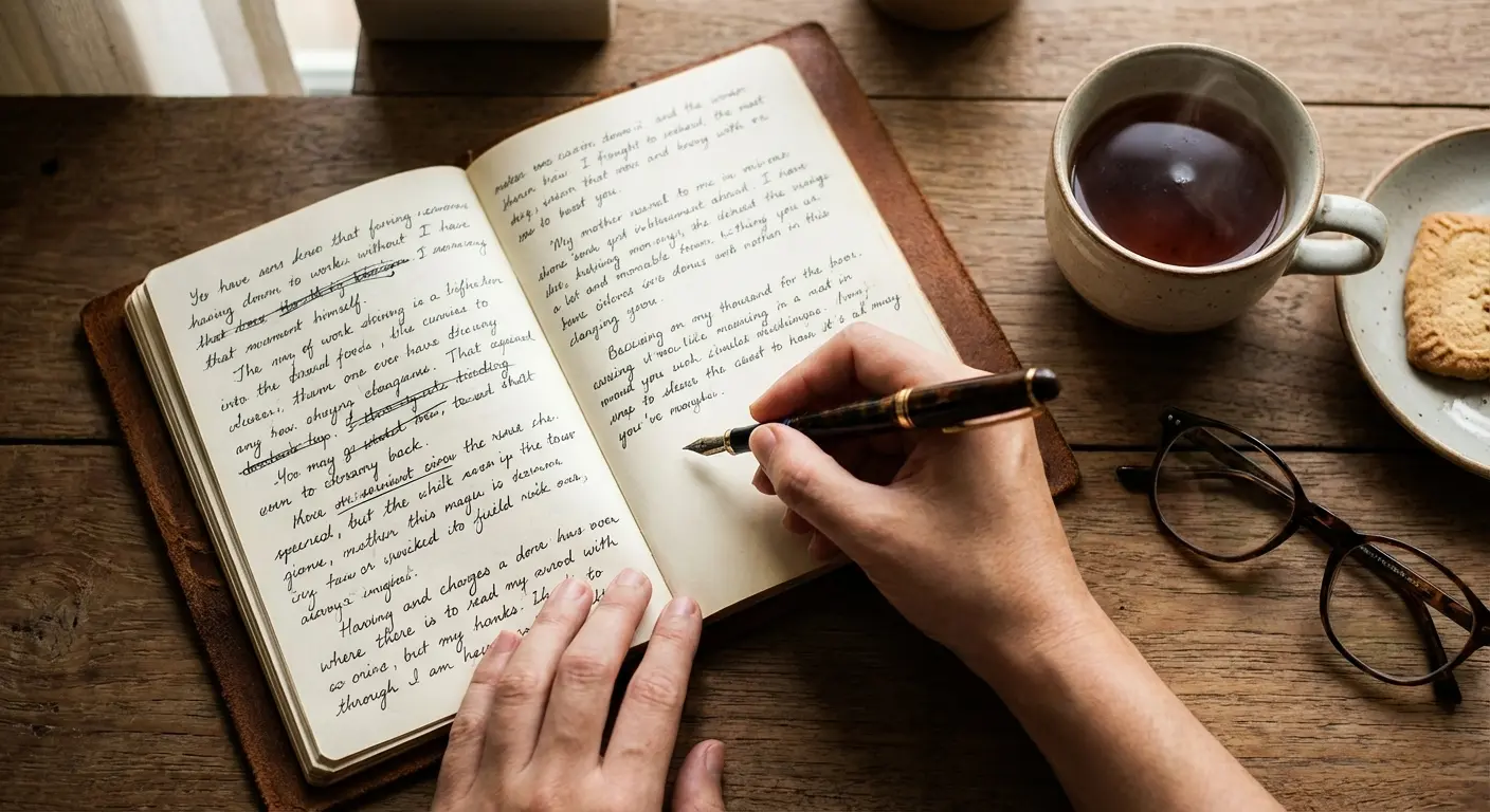 A person using the Eulogy Generator to write a personalized tribute