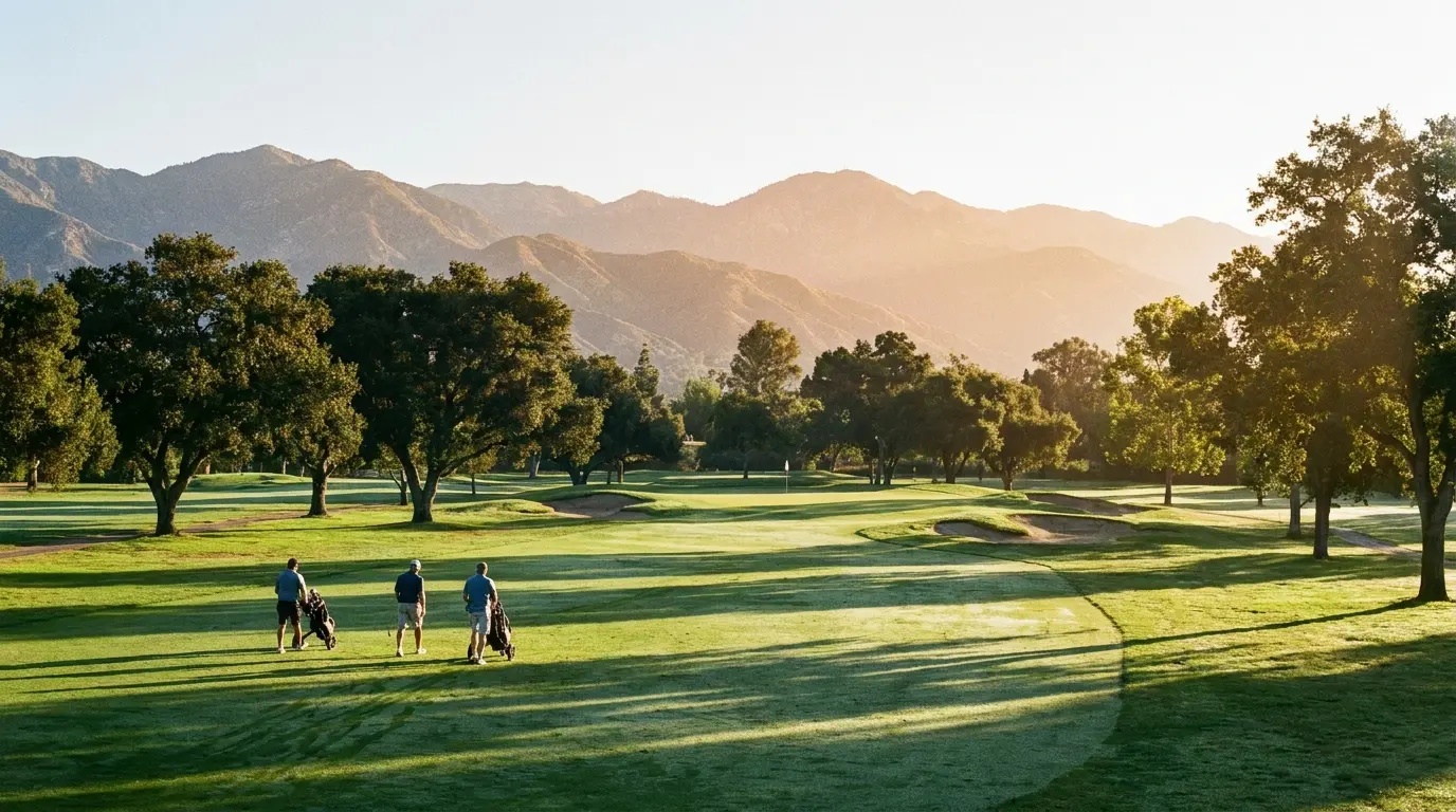Brookside Golf Course with San Gabriel Mountains backdrop
