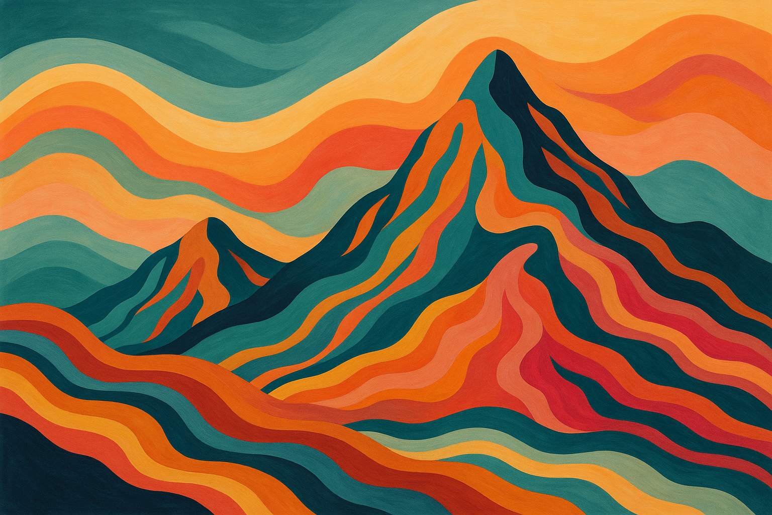 Surreal mountain dreamscape wallpaper