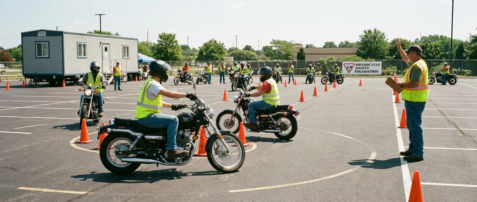 Motorcycle Safety Foundation training course in progress