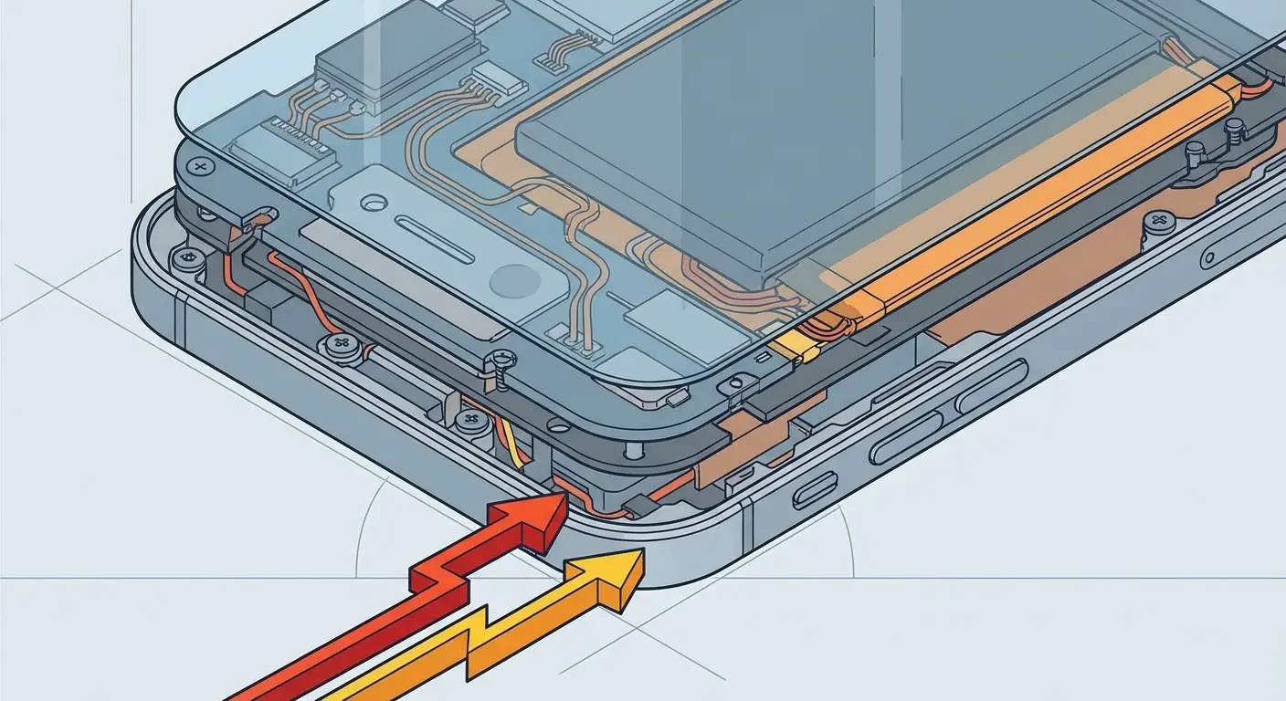 Phone corner impact damage pattern diagram