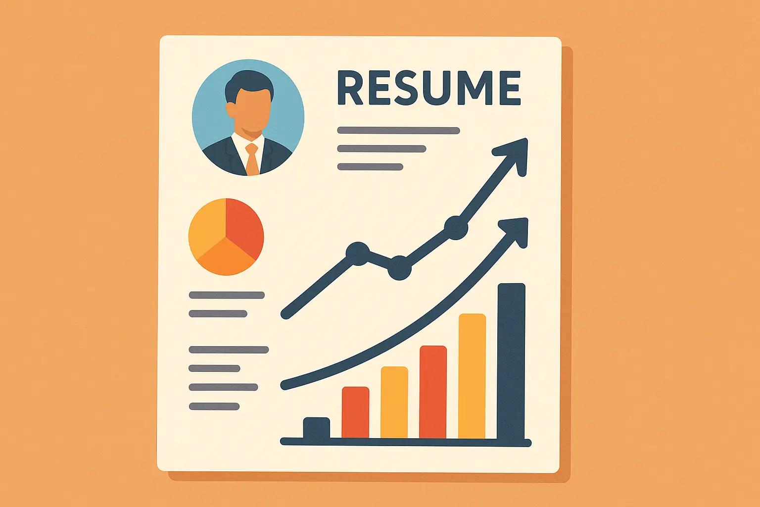 Resume showing inflation-adjusted salary growth over career timeline
