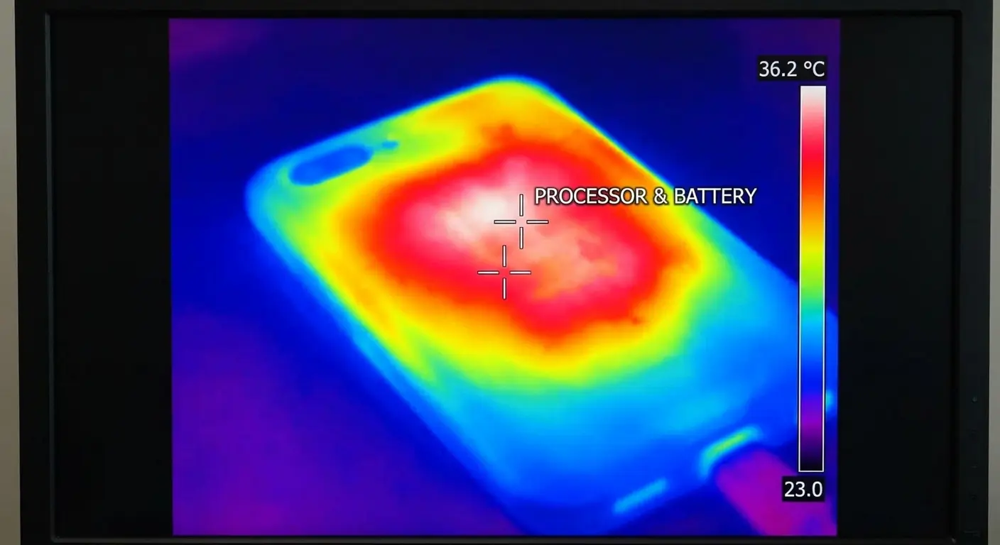 Phone heat dissipation thermal imaging