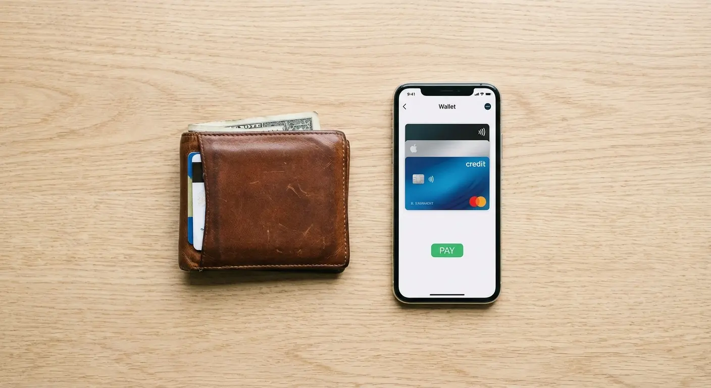 Person confidently using mobile wallet payment