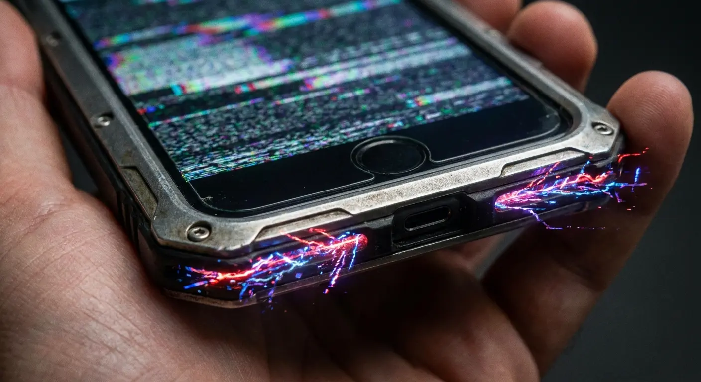 Metal phone case blocking WiFi antenna