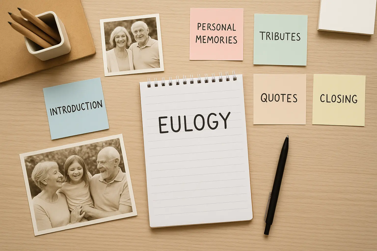Organizing memories and creating eulogy structure