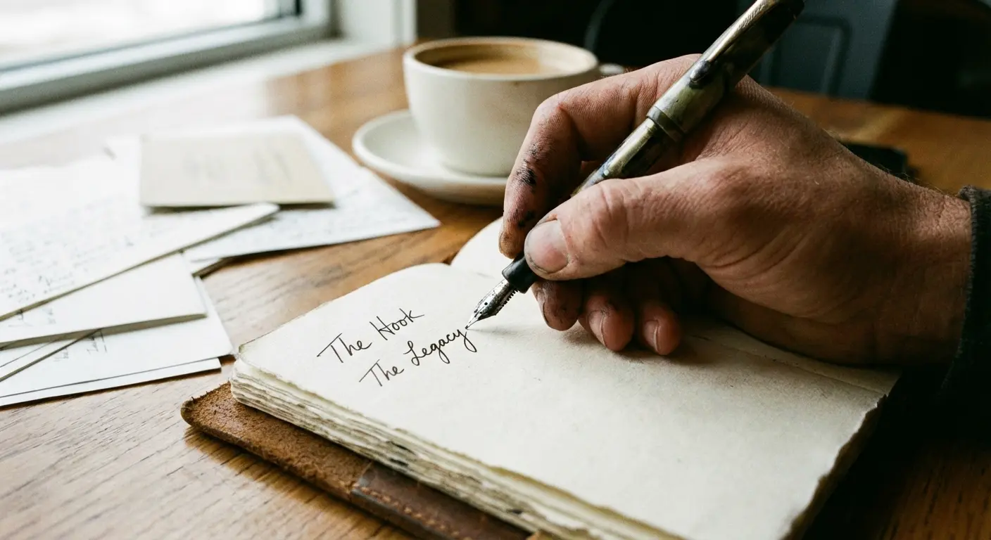 Person typing a eulogy on a laptop