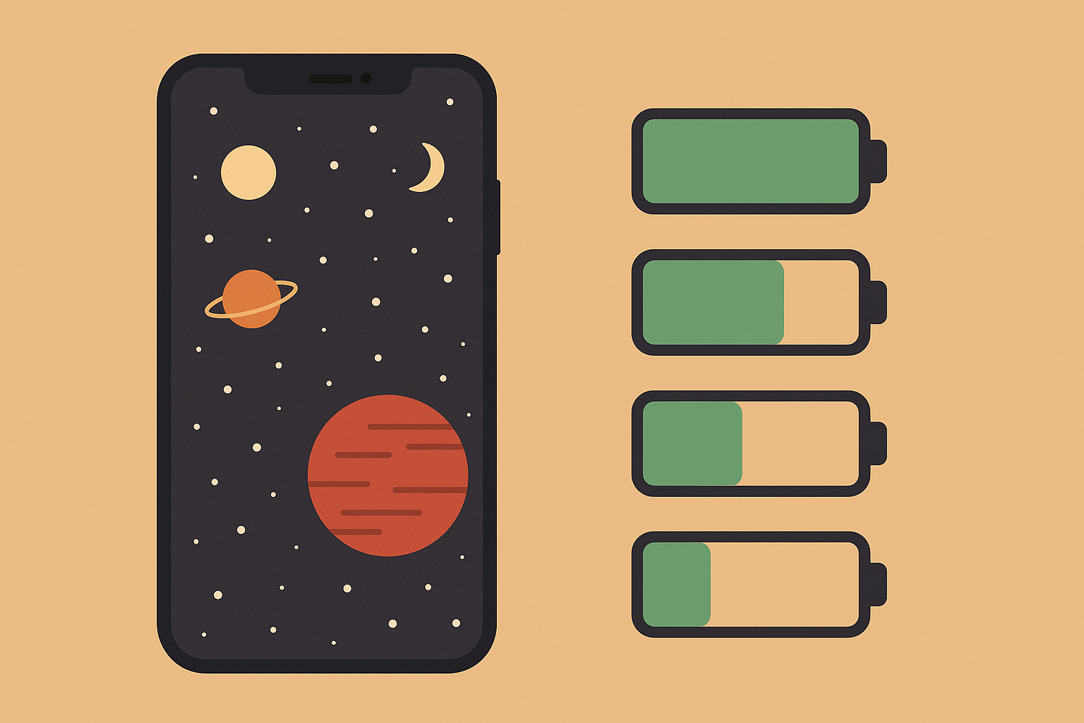 Phone protection with June wallpaper display